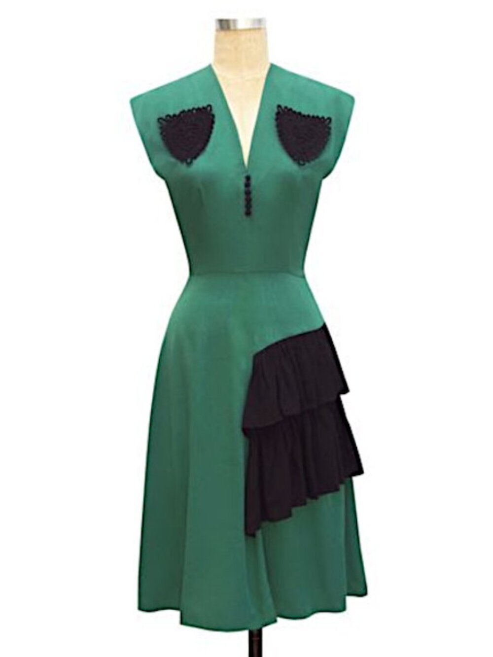 Trashy Diva green pinup Corded Sadie ruffle dress